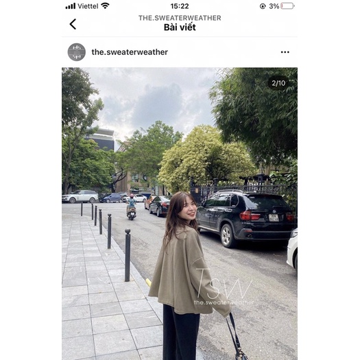 (pass) Áo cardigan nỉ pha len màu be