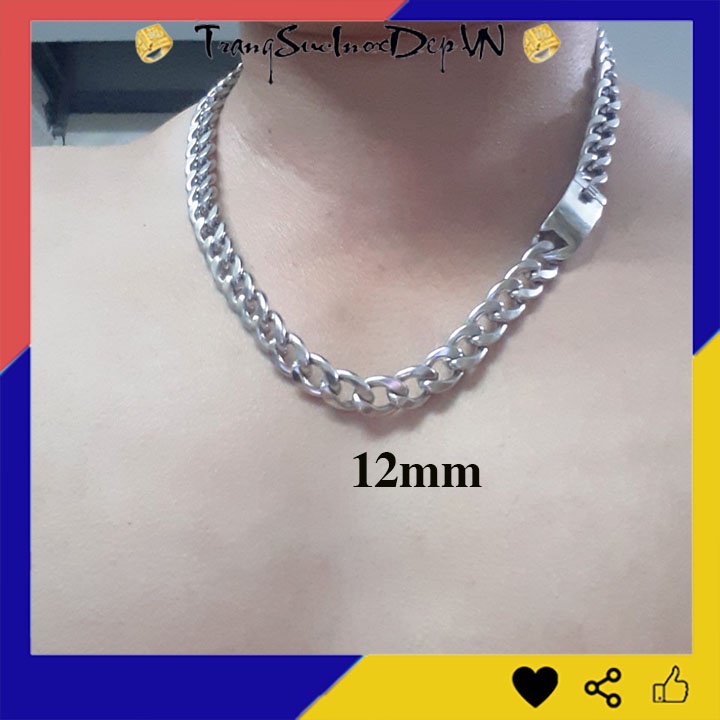Dây chuyền nam inox kiểu lặc đơn 12mm khóa hộp đẳng cấp sáng đẹp đem lại đẳng cấp, phong độ cho người đeo