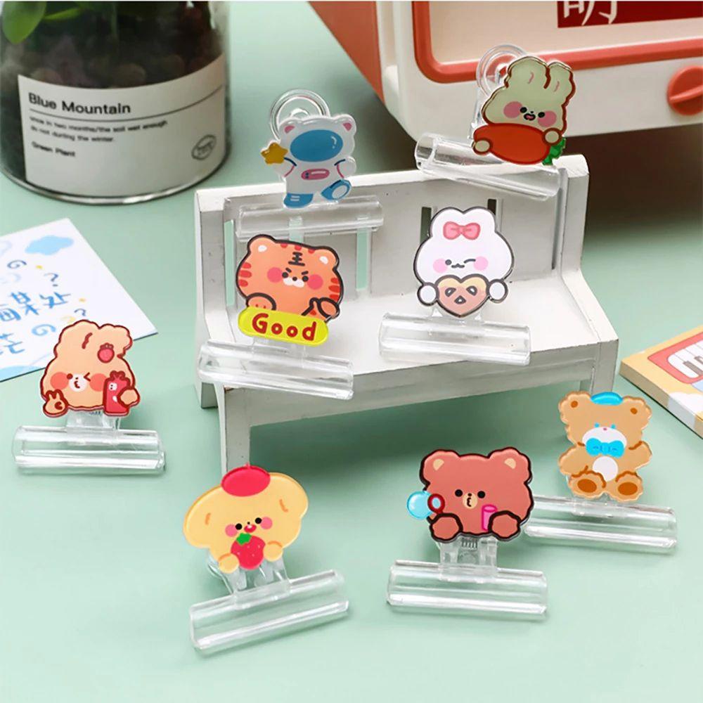 Kẹp Niêm Phong Túi Bánh Kẹp Niêm Phong Bằng Acrylic Trong Suốt In Chữ Hoạt Hình