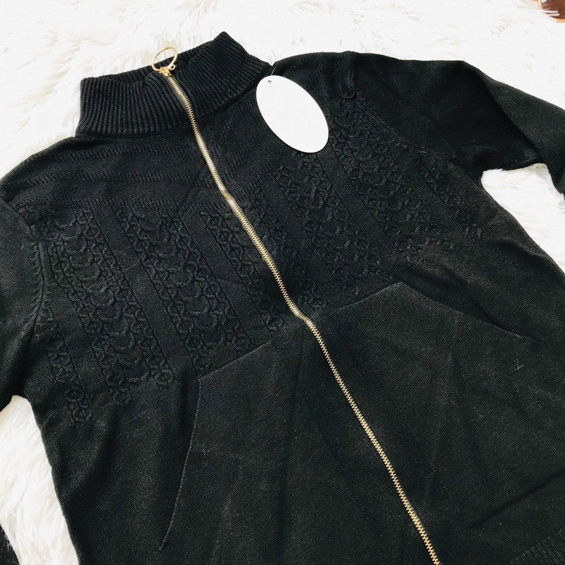 Áo khoác len tuyết dây kéo túi | BigBuy360 - bigbuy360.vn