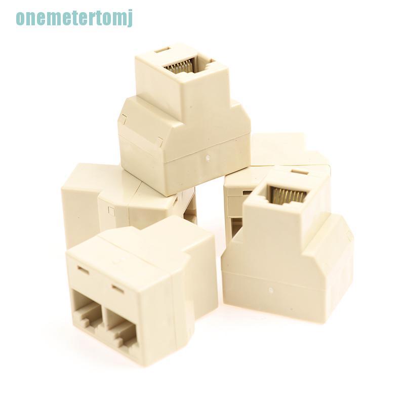 【ter】5Pc 1 To 2 Way Network Cable RJ45 Female Splitter Connector Adapter for Computer