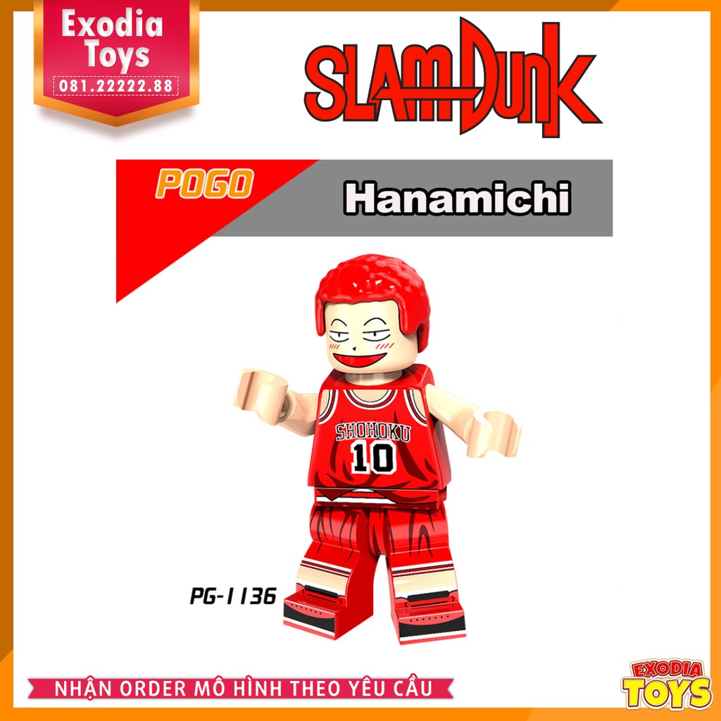 Xếp hình Minifigure nhân vật  Slam Dunk Cao Thủ Bóng Rổ đội Shohoku - Đồ chơi lắp ghép sáng tạo - POGO 8092