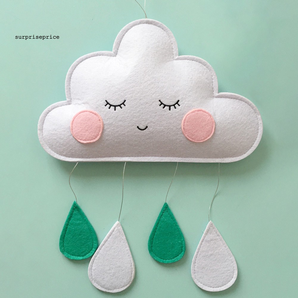 SPP_Nordic Cloud Raindrop Hanging Ornament Baby Bed Tent Pendant Kids Room Decor