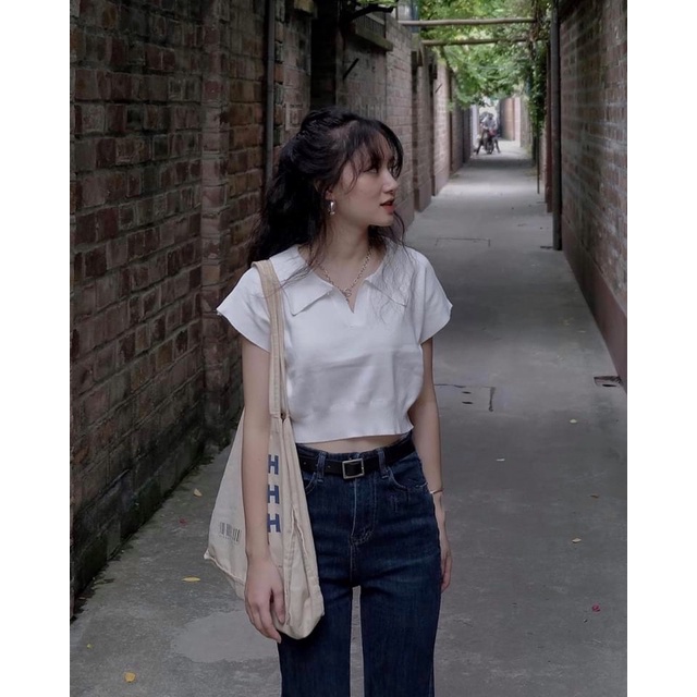 Áo croptop len nữ sát nách freesize Pumi