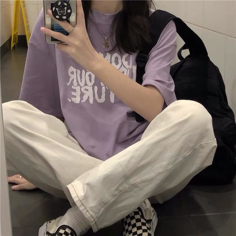 Áo phông unisex dáng rộng nam nữ học sinh tuổi teen