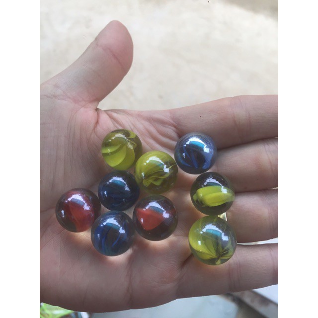 BI VE 8 KHÍA ĐỦ MÀU SIZE 1.4CM BẰNG THỦY TINH [ Bi 14mm]