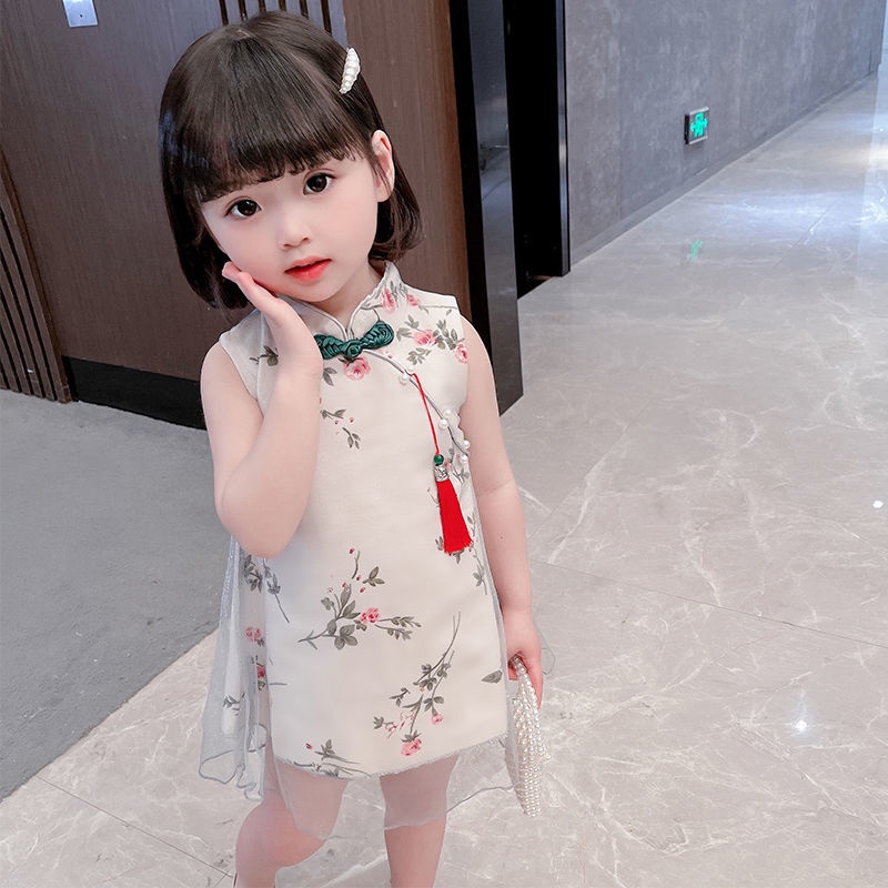 Đầm Sườn Xám Phong Cách Trung Hoa Xinh Xắn Cho Bé Gái