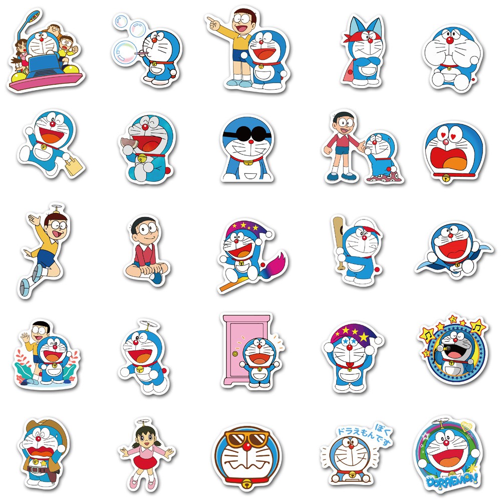 JOJO· Bộ Hình Dán Chống Thấm Doraemon, 50 tờ/bộ
