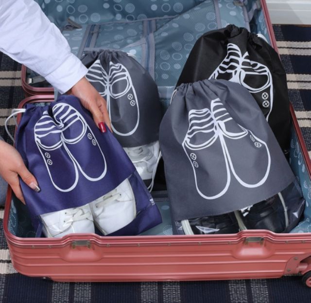 Túi vải đựng giày dép du lịch dây rút size lớn, đồ gia dụng thông minh, tiện ích