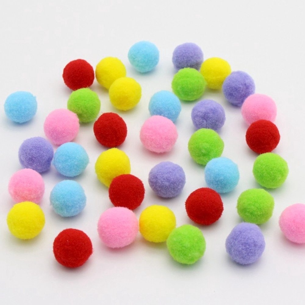 Bộ 100 bóng len nhiều màu dùng làm đồ trang sức thủ công tiện dụng