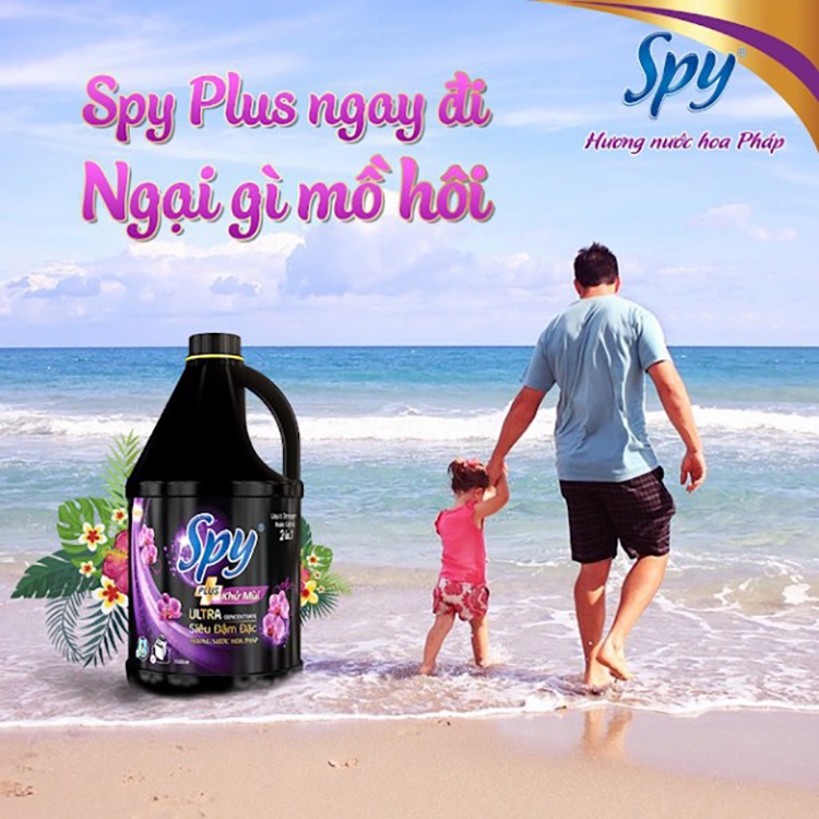 Nước giặt, Nước giặt xả SPY PLUS 2 mùi hương Tìm, vàng, lưu giữ hương thơm trong 5 ngày, diệt 99% vi khuẩn SP000071