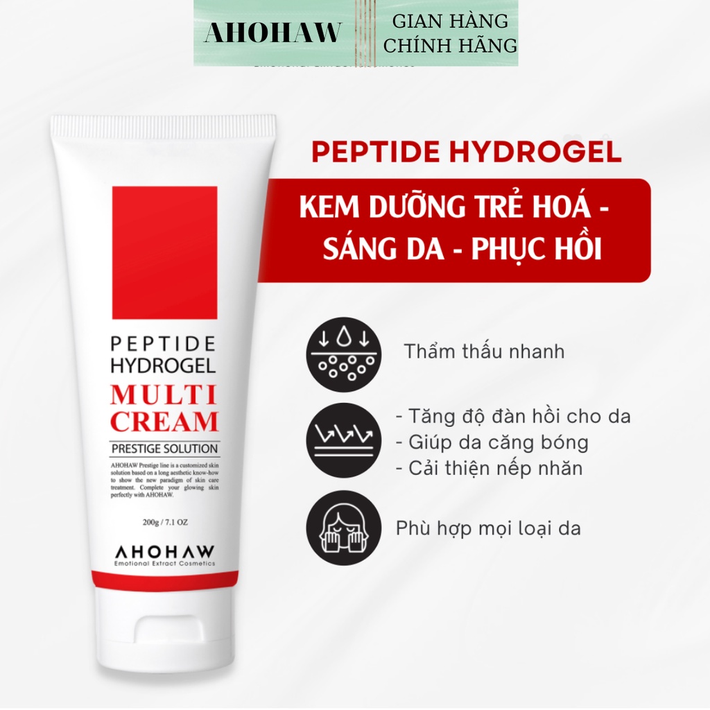 Kem Dưỡng Đa Chức Năng Ahohaw Màu Đỏ Peptide Hydrogel Multi Cream AHOHAW
