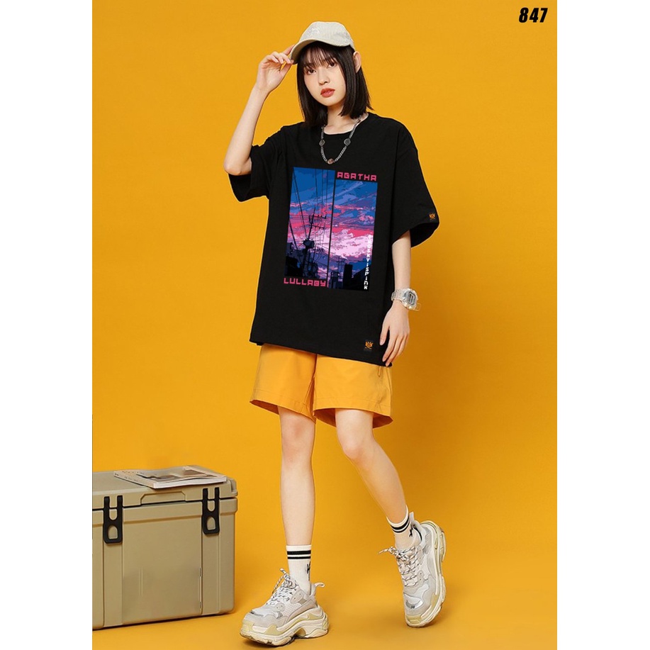 Áo thun tay lỡ nữ form rộng Lullaby Agatha 847 HY KOREA