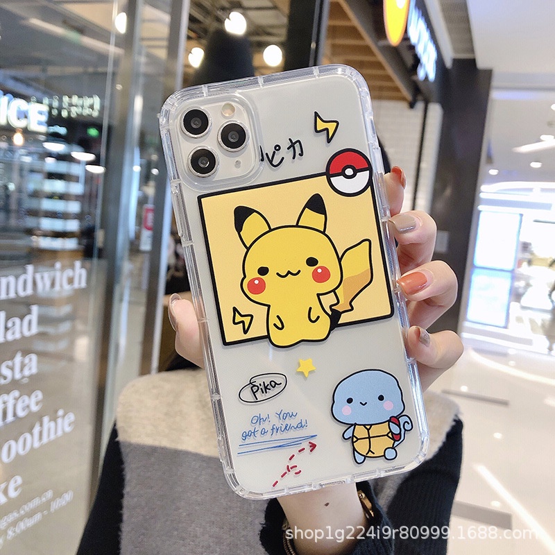 Ốp lưng IPhone Pikachu trong suốt, chống sốc 8plus/x/xs max/11/11 Promax/12 /12 Promax/13 Promax