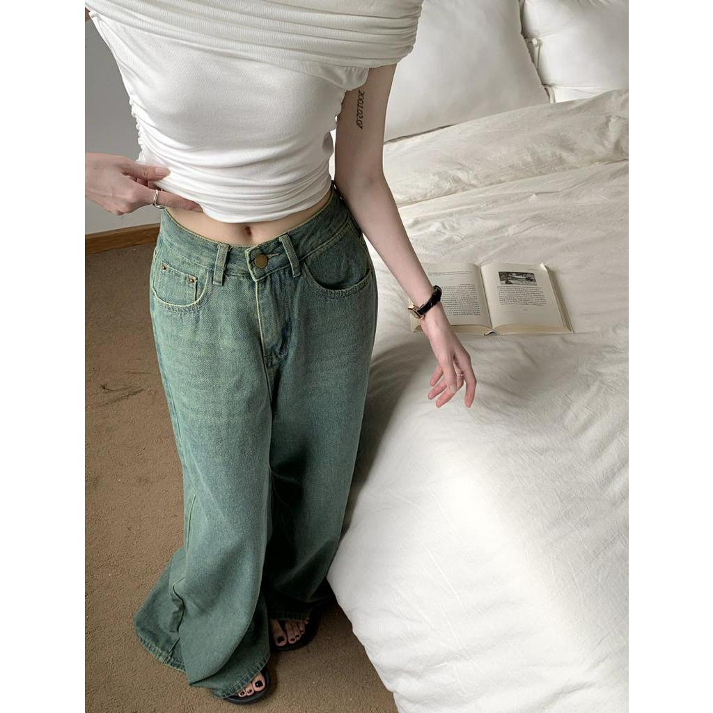 Quần Denim Ống Rộng Trọng Lượng Nhẹ Thời Trang Mùa Hè 63952