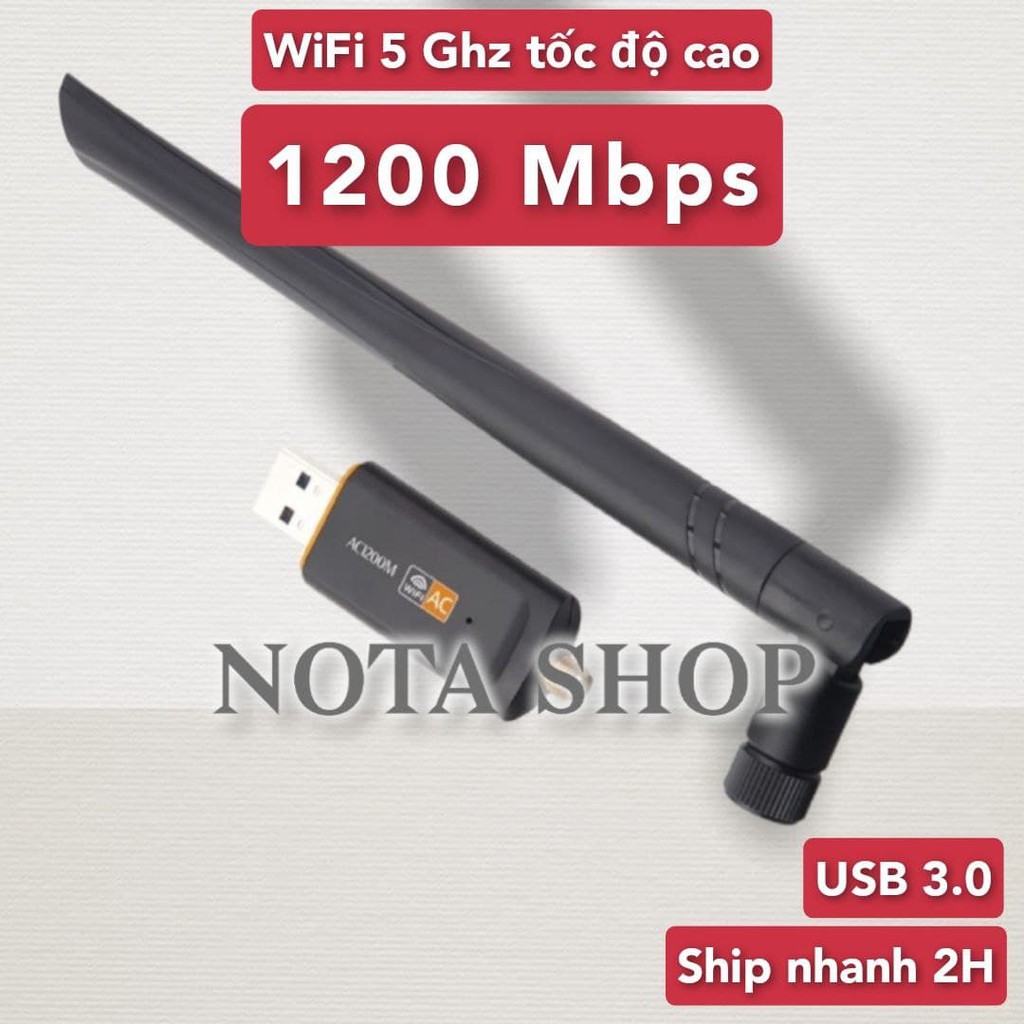 [CÓ SẴN] USB 3.0 Nâng cấp thu wifi 5G, AC 1200Mbps 5Ghz,  Anten dài Gigabit - BẢO HÀNH 6 THÁNG | BigBuy360 - bigbuy360.vn