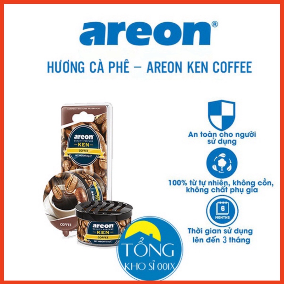 Sáp thơm ô tô hương cà phê – Areon Ken Coffee, sáp thơm nhập khẩu chính hãng