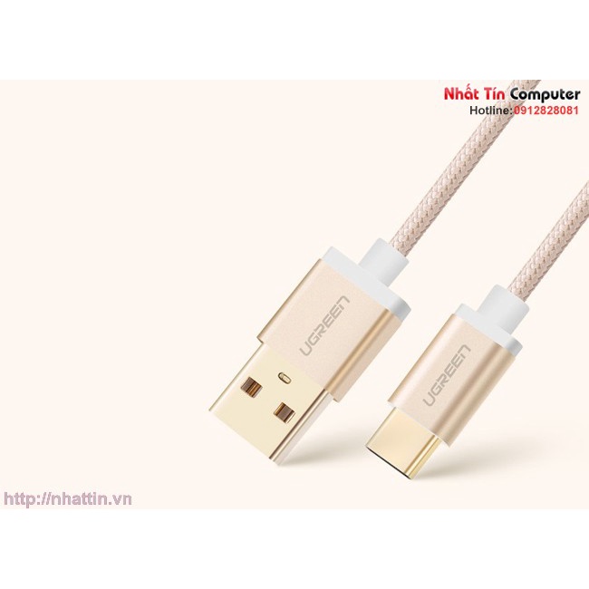 Cáp USB Type-C to USB 2.0 dài 0,5m màu Gold chính hãng Ugreen UG-20859 cao cấp