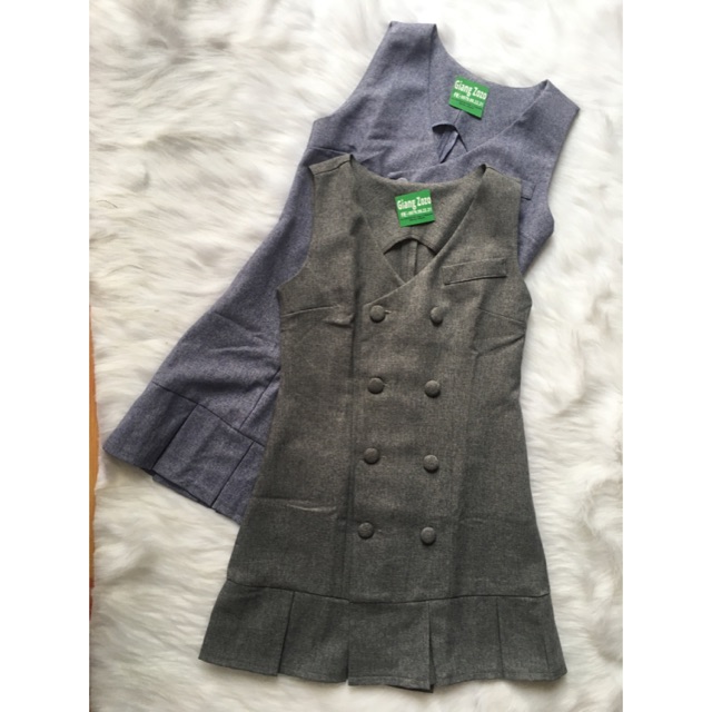 Đầm suông giả vest