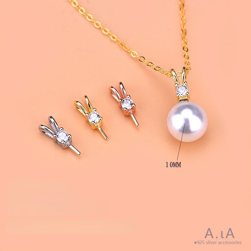 █diy゜ S925 Bạc●Mặt Dây Chuyền Hình Chữ v Rỗng Bằng Bạc 925 Đính Đá Zircon Có Khóa Cài diy