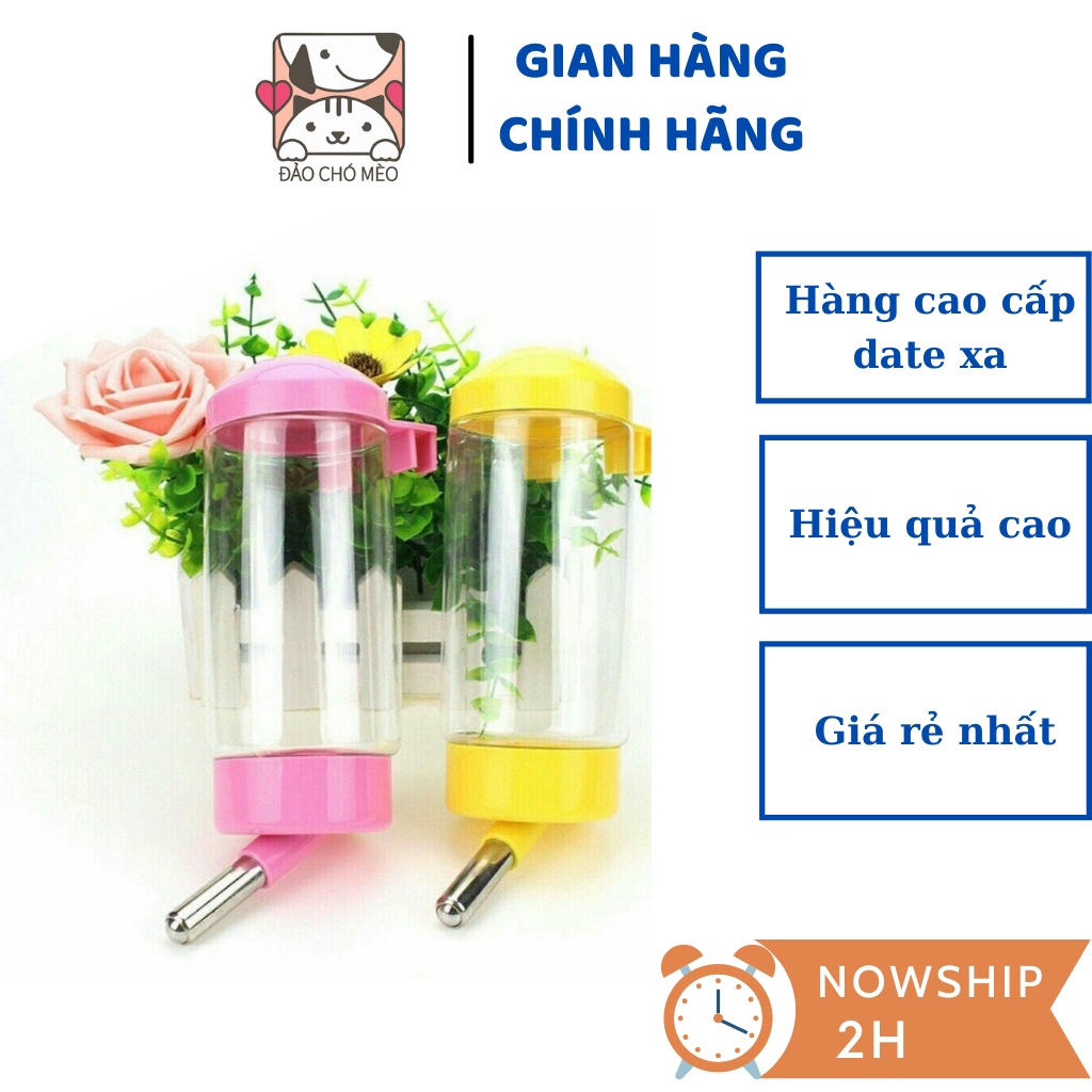 Bình nước chó mèo - Bình nước tự động gắn chuồng 400ml cho chó mèo - Đảo Chó Mèo