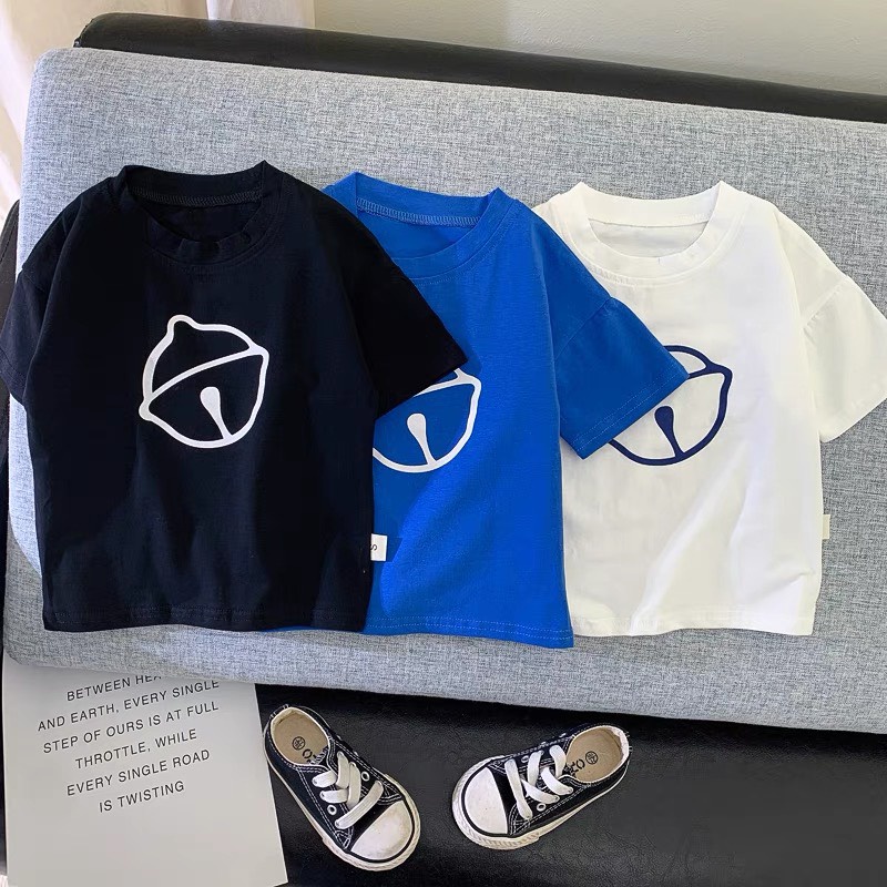 Bộ Áo Cộc Tay Và Quần Jean Cho Bé Trai Và Bé Gái Hình Doraemon Heri Kids