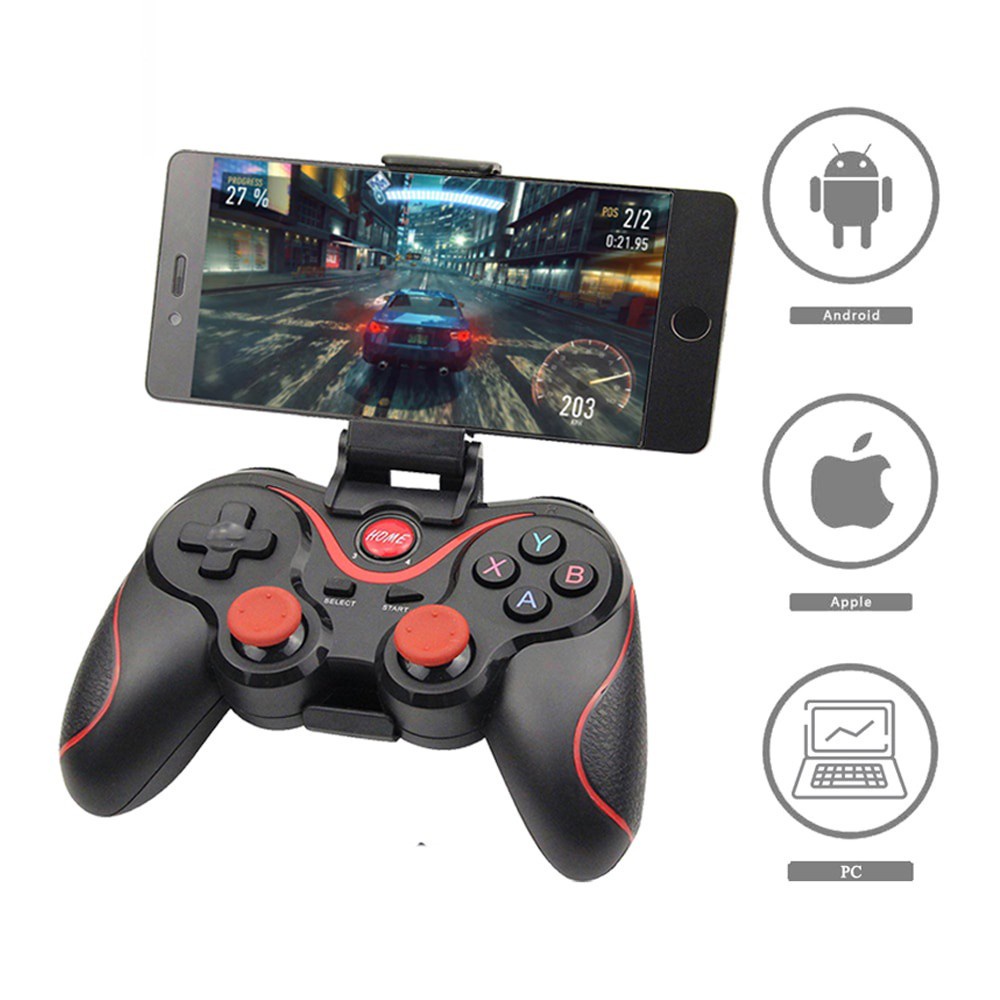 Tay Cầm Chơi Game Bluetooth Không Dây Terios X3 Bt3.0 Cho Điện Thoại / Máy Tính Bảng / Tv Box Giá Đỡ