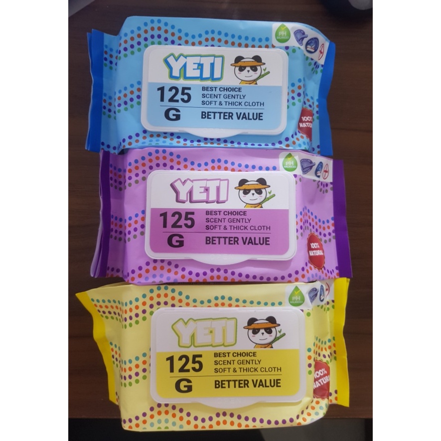 1 bịch khăn giấy ướt YeTi lớn Thái Lan 125 gr