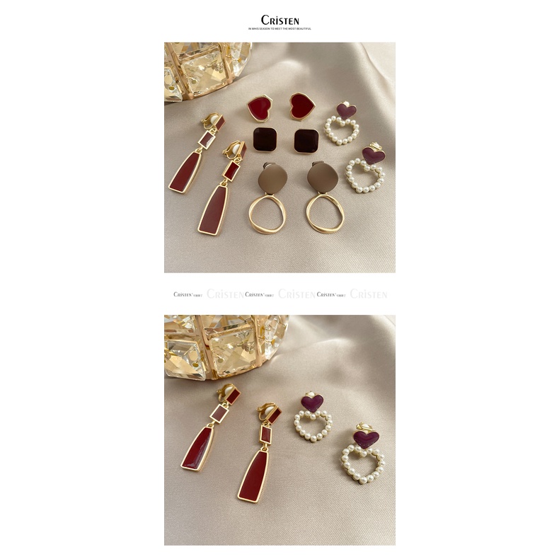 Redvintageearclipearsnewyearearings