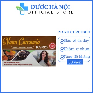 Viên uống Nano Curcumin Paris  hỗ trợ giảm loét dạ dày, giảm trào ngược dạ dày thực quản –Hộp 30 viên