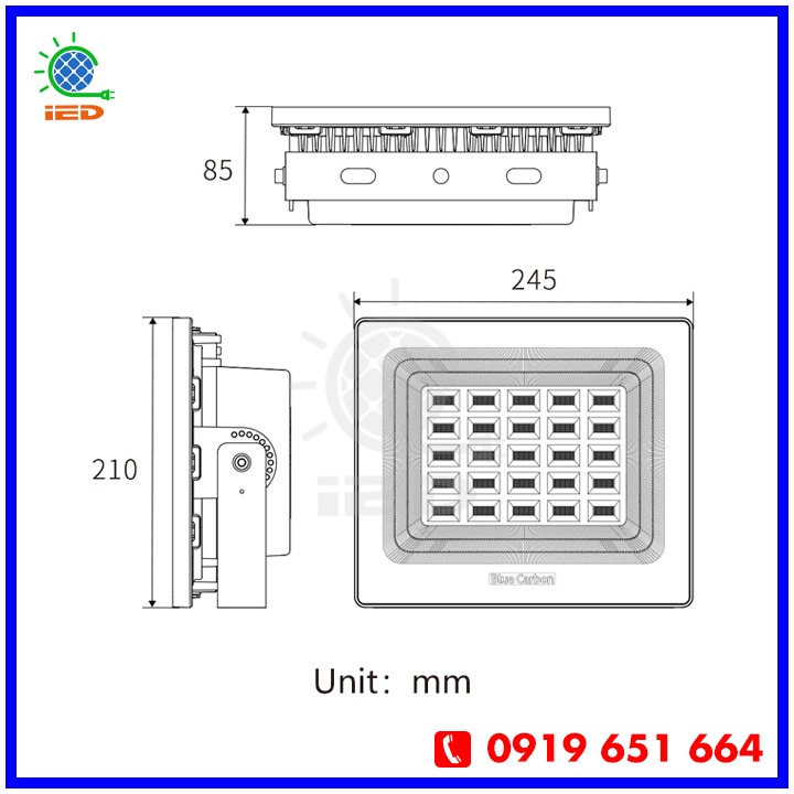 Đèn pha năng lượng mặt trời 200W BCT-WW3.0 Blue Carbon
