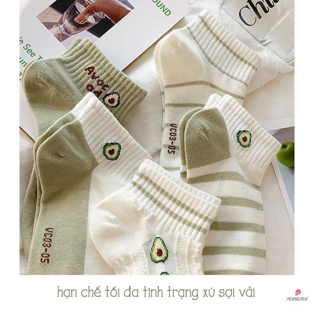 Tất cổ ngắn nữ kiểu dáng hiện đại, set vớ nữ 5 đôi khác nhau dễ phối đồ - Cherry Shop