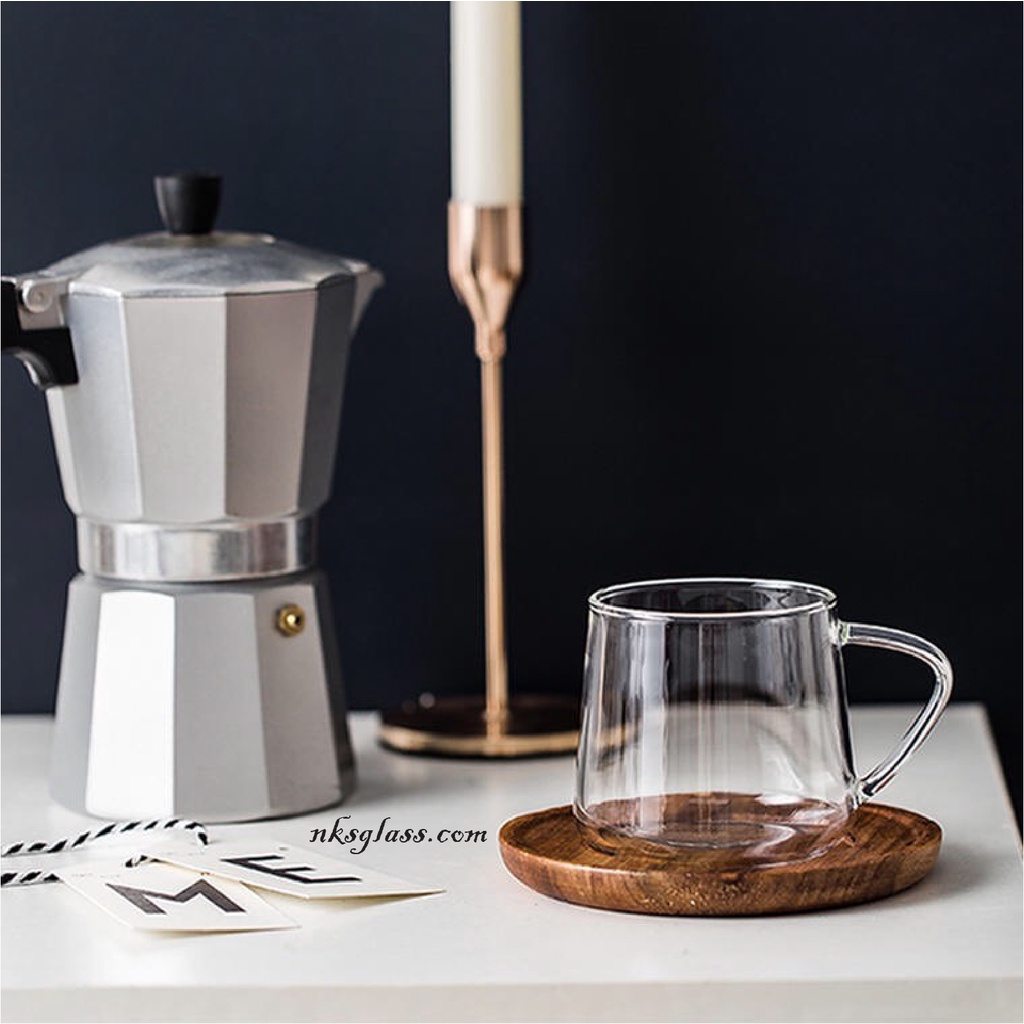 Ly thủy tinh - Ly uống trà ISO.W01 size 330ml style mộc, isoglass