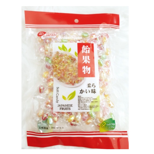 THÙNG 50 GÓI x 300G KẸO MỀM NHÂN TRÁI CÂY 8 VỊ NHẬT BẢN (HÀNG CHÍNH HÃNG)