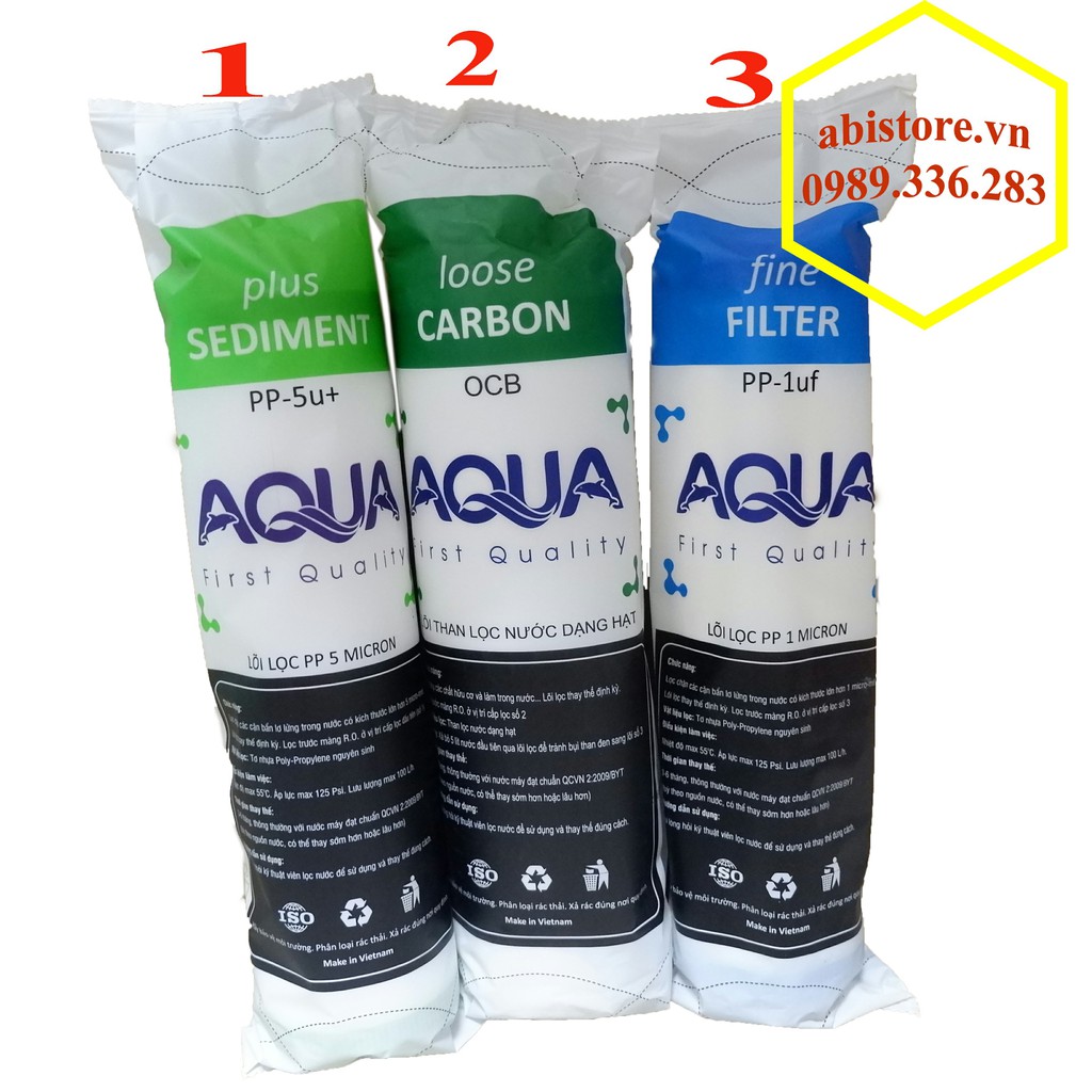 [GIÁ  HỦY DIỆT]LÕI LỌC NƯỚC 1 2 3 AQUA CAO CẤP