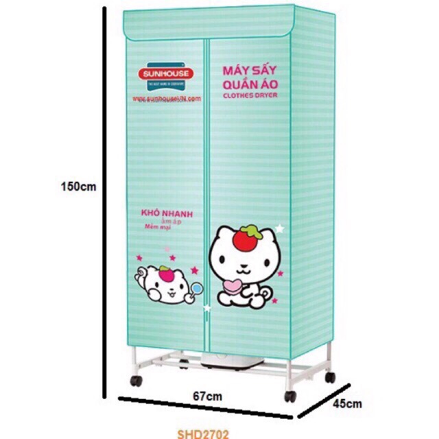 Tủ sấy quần áo Sunhouse SHD2702 bảo hành 1 năm