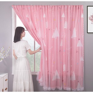 Rèm cửa dán tường Levika Hồng Rose rừng Thông cánh mơ