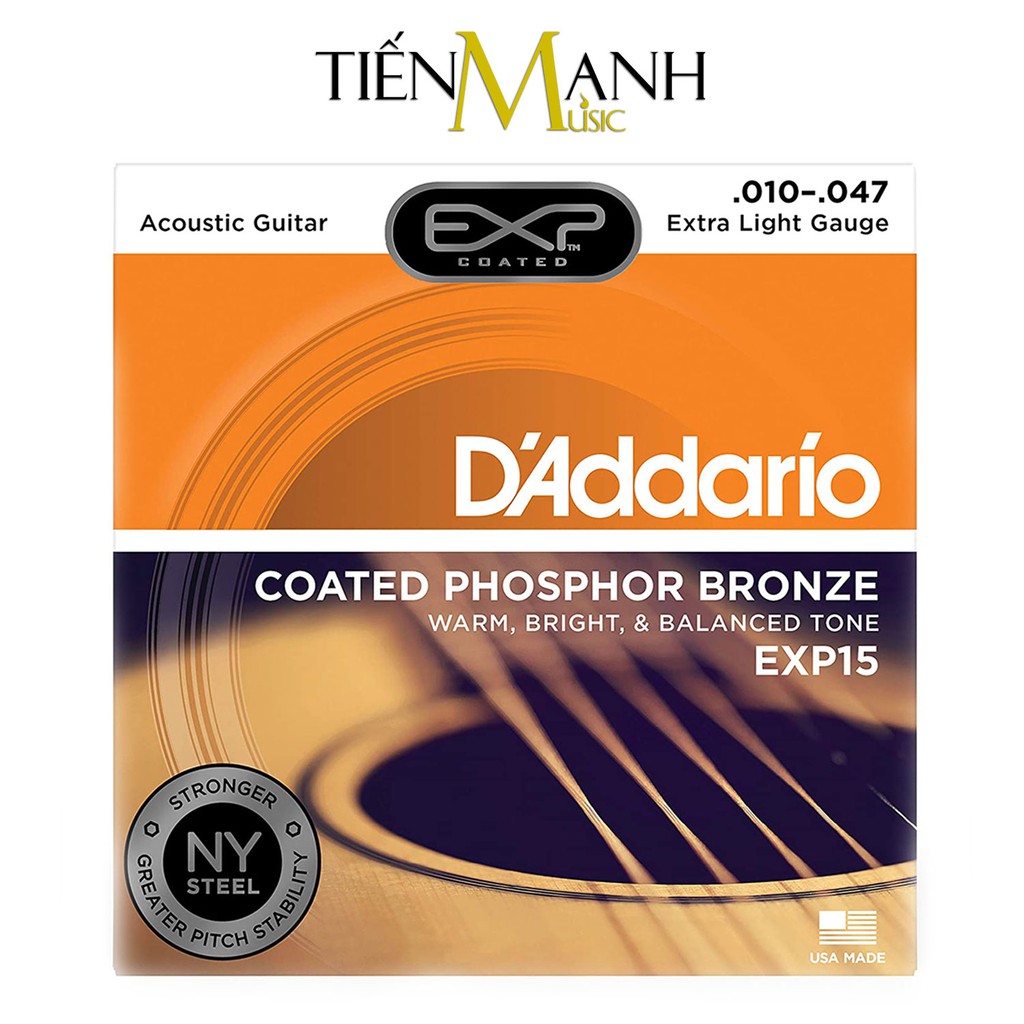 D'Addario EXP15, EXP16, EXP17, EXP26 - Bộ Dây Đàn Acoustic Guitar Coated Phosphor Bronze DAddario