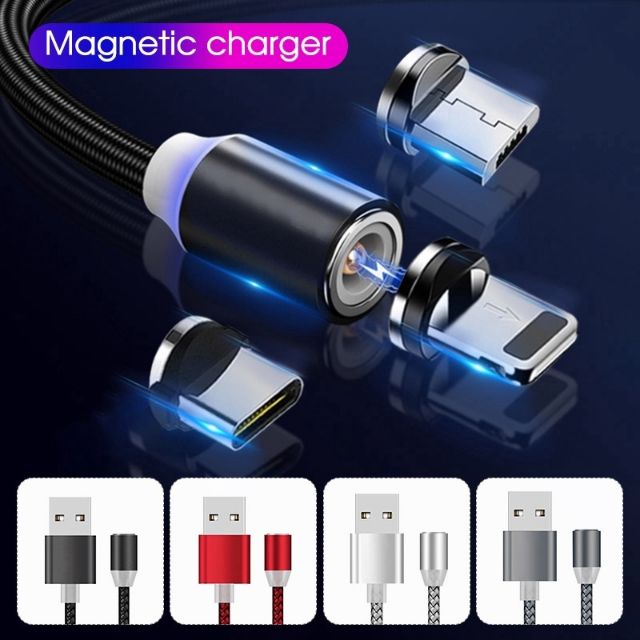 ✔️Cáp sạc nam châm 2M và 3 đầu nam châm