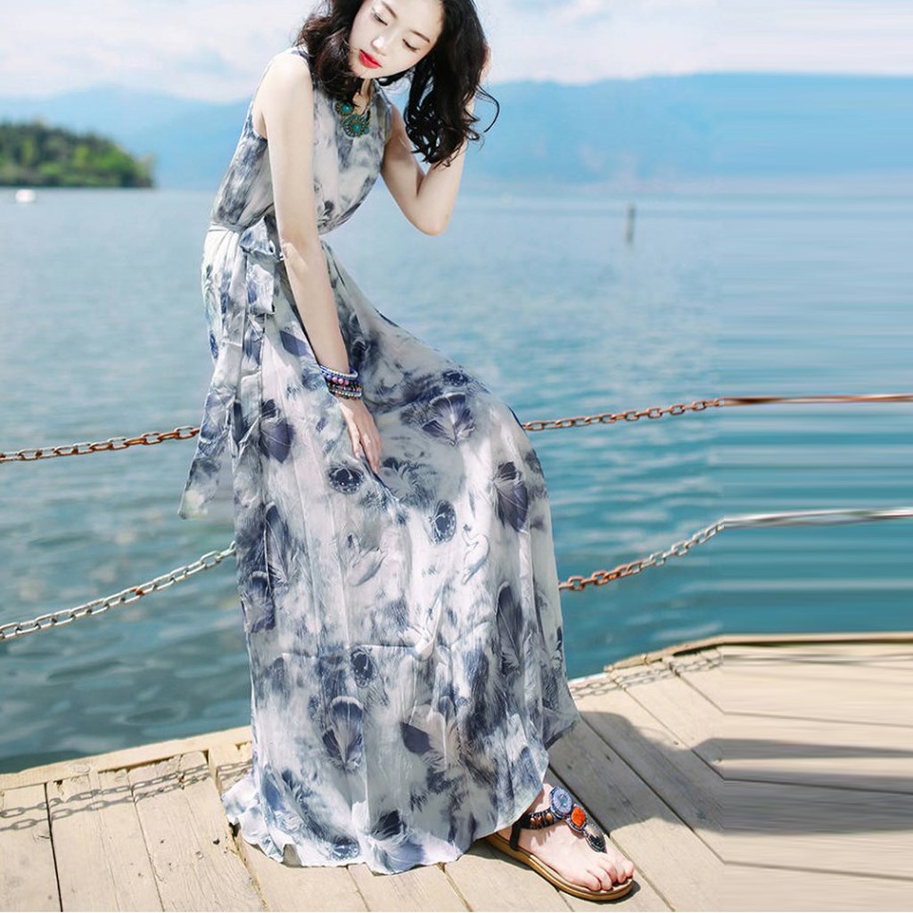 Đầm sát nách in họa tiết thời trang cho nữ | BigBuy360 - bigbuy360.vn