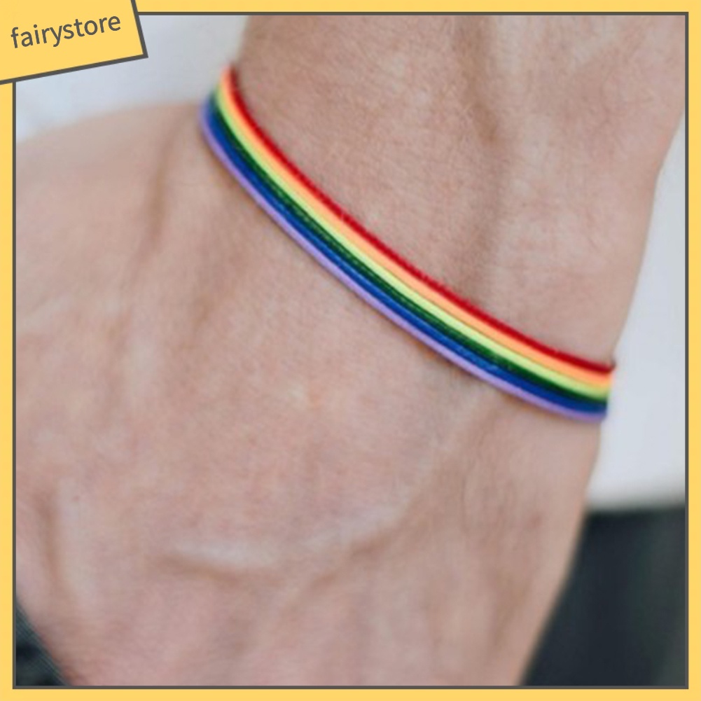 Vòng Tay Dây Bện Màu Cầu Vồng Thời Trang Cho Nam Và Nữ