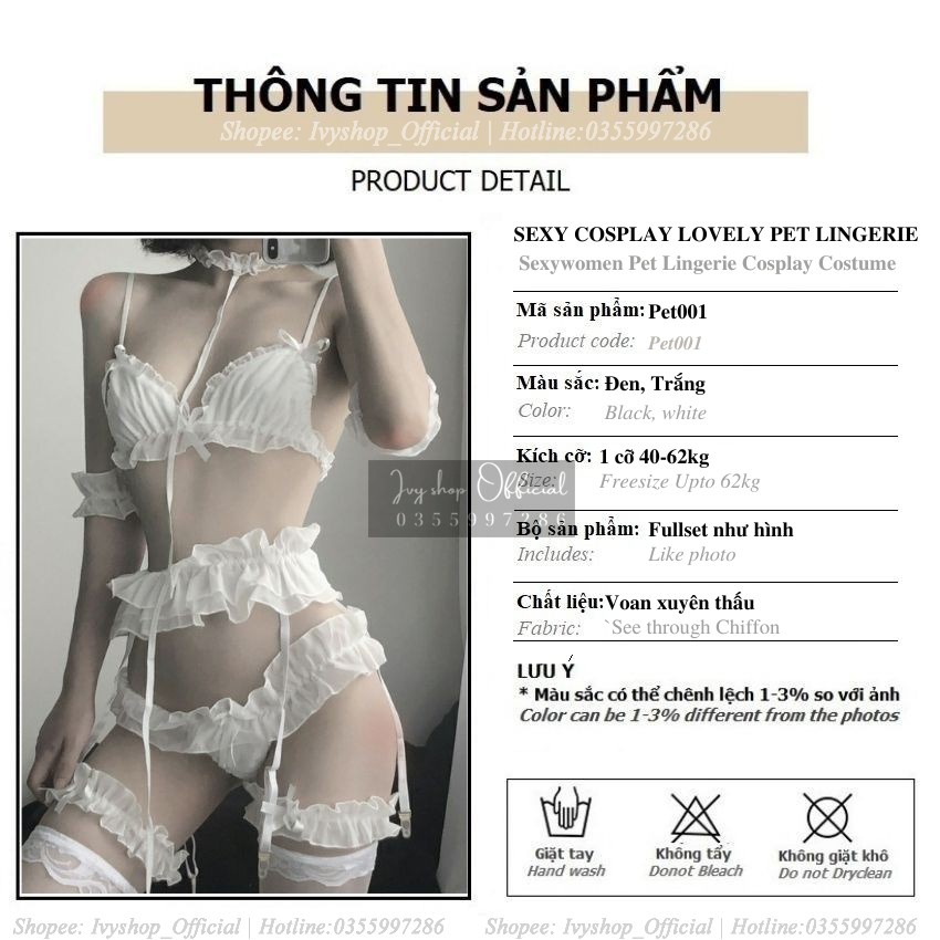 Bộ đồ ngủ cosplay sexy Bikini Mã PET001 bộ đồ lót đóng vai thú cưng đủ phụ kiện