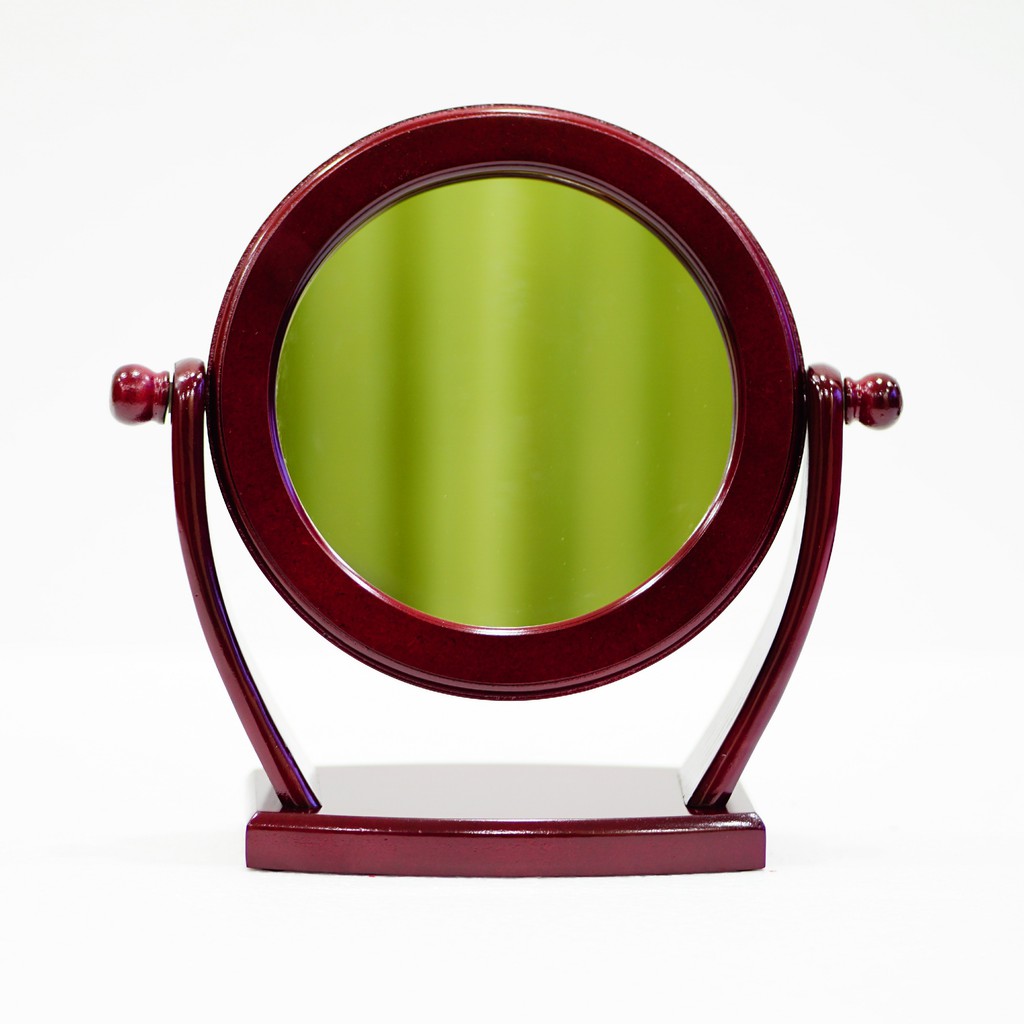 Gương soi để bàn - Gương trang điểm để bàn khung gỗ G01