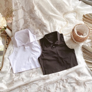 Croptop cổ polo sát nách