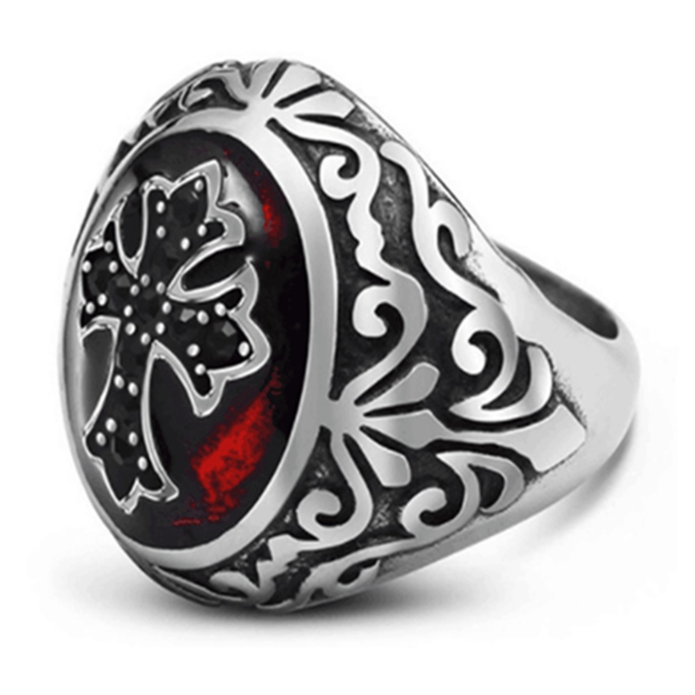 Pria Vintage Punk Christian Palang Cincin Pria Ukuran 7 ~ 14 Perhiasan