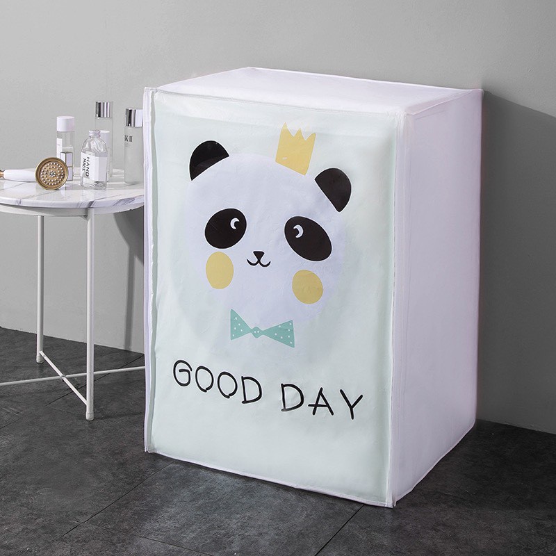 Vỏ bọc máy giặt cửa trên cửa ngang 9kg cute bằng vải dù chống thấm chống bụi satin cao cấp 88192 shipnhanh88