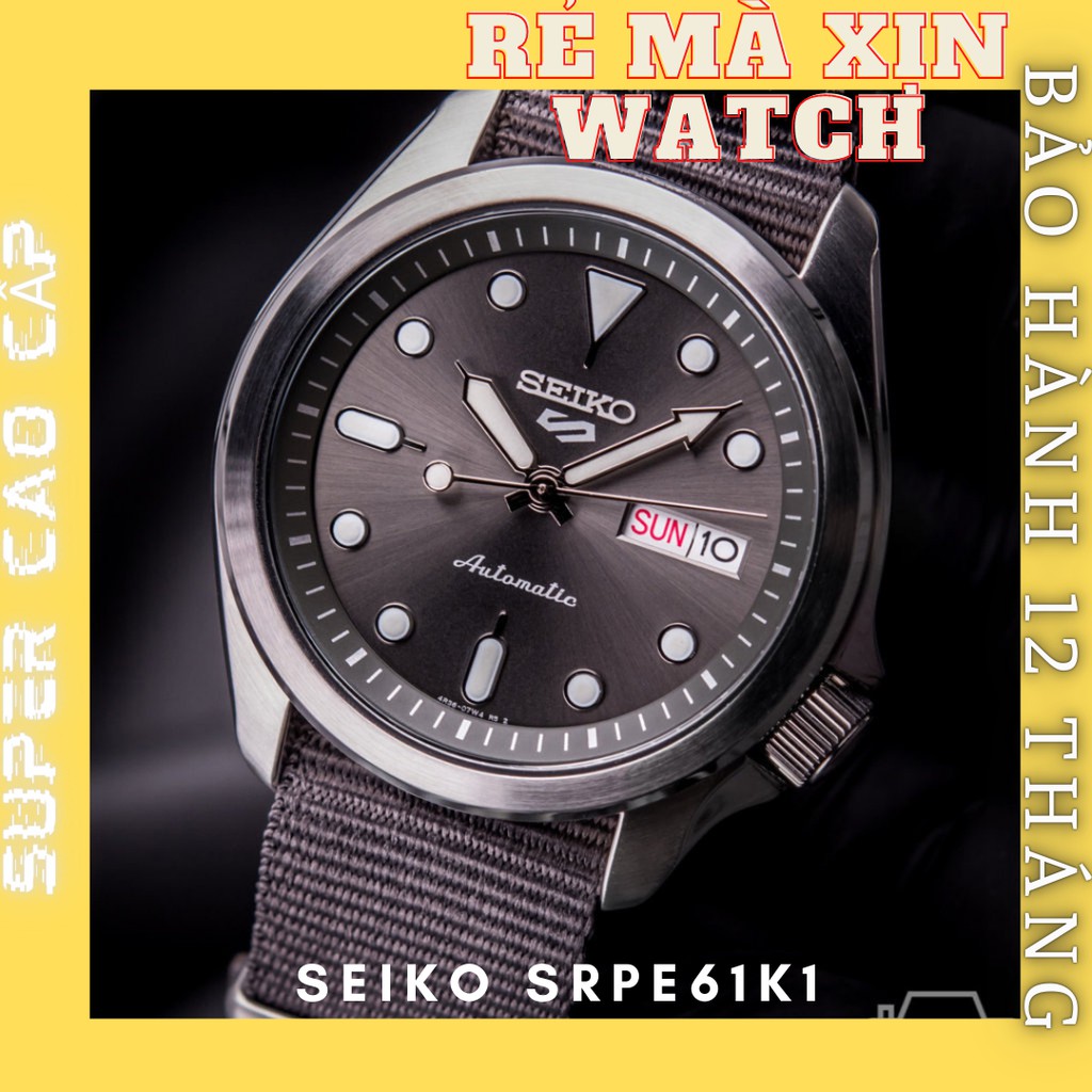 ĐỒNG HỒ NAM SEIKO 5 SPORT AUTOMATIC 2020 , DÂY NATO MÀU XÁM-GREY , SRPE61K1