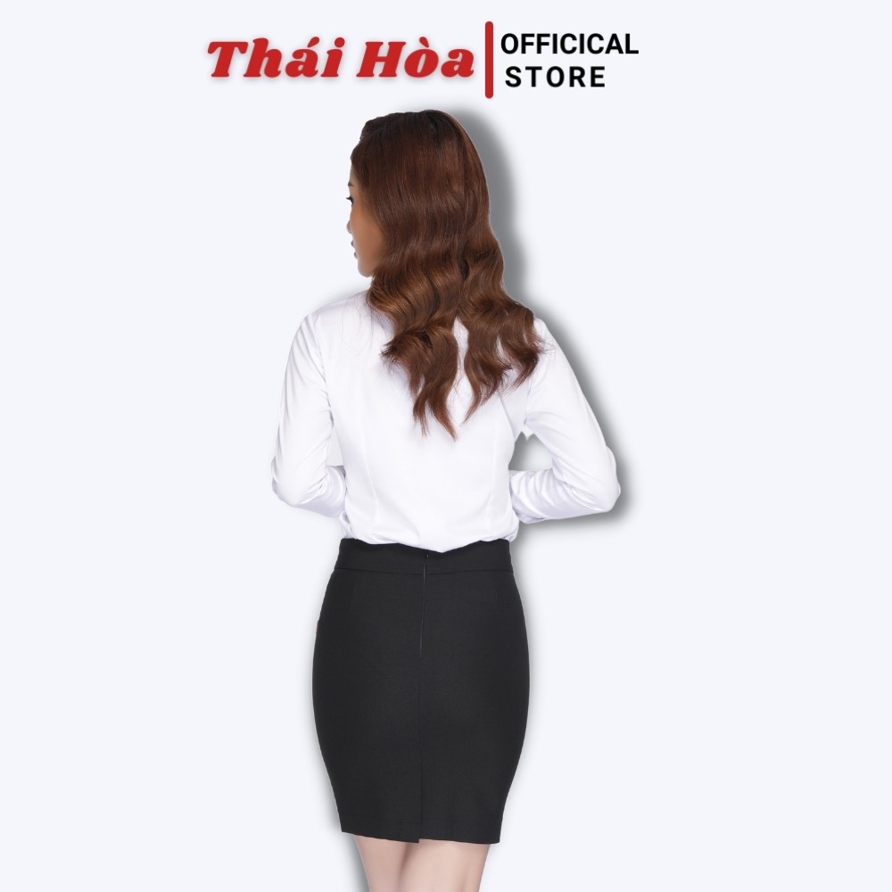 Áo sơ mi nữ Thái Hòa công sở dài tay, sơ mi nữ màu trắng chất vải sợi tre cao cấp 8919-01 | BigBuy360 - bigbuy360.vn