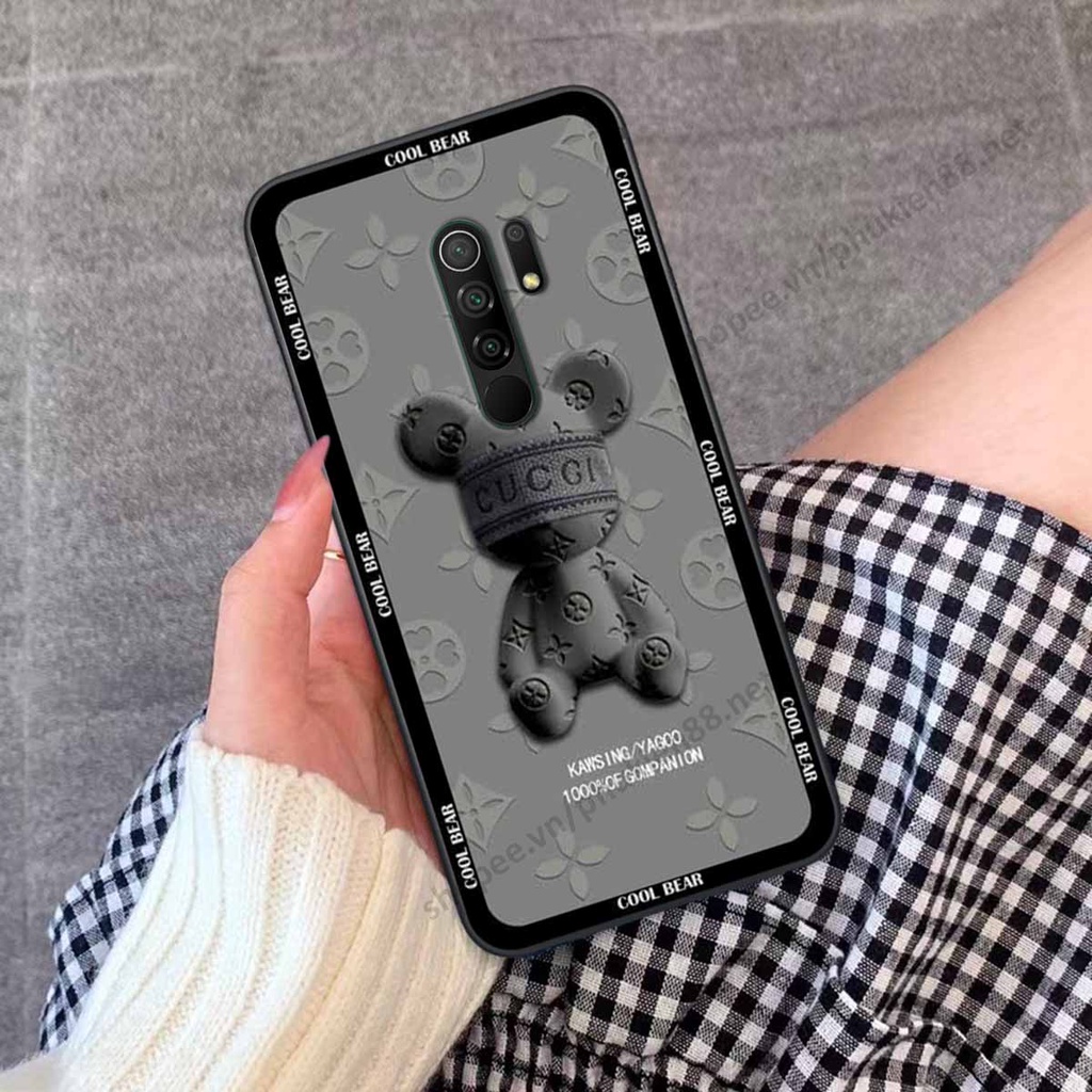Ốp Xiaomi Redmi 9 bear, k@ws thương hiệu phong cách ốp lưng thời trang cao cấp