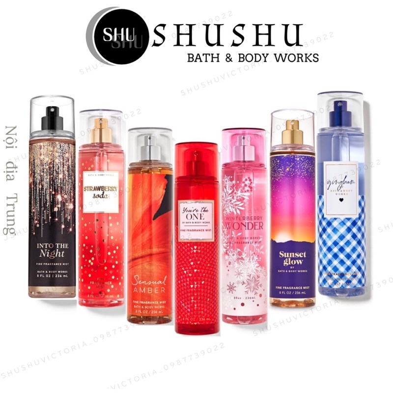 Xịt thơm toàn thân Bath body works mã hot